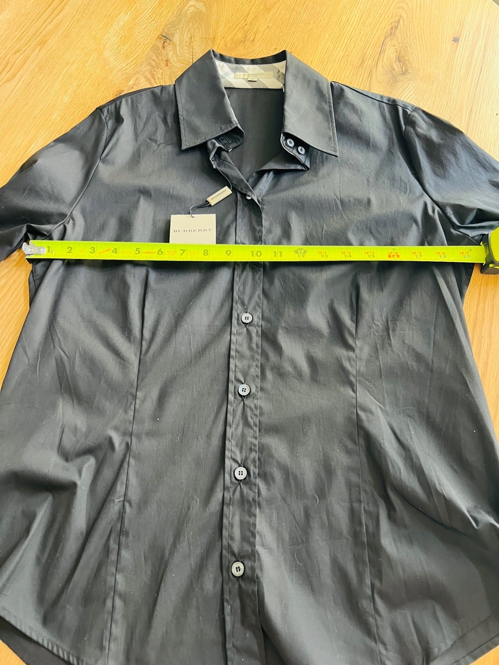BURBERRY LONDON CHECK WOMEN’S BUTTON DOWN SHIRT, BLACK, NWT. - Picture 11 of 13
